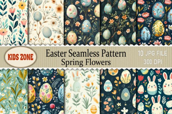 Download Easter Seamless Pattern Spring Flowers - Easter seamless pattern Collection