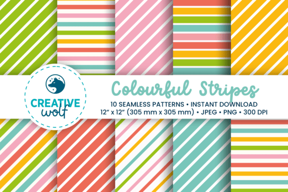 Download Bold Colorful Stripes Seamless Patterns - Patterns Collection
