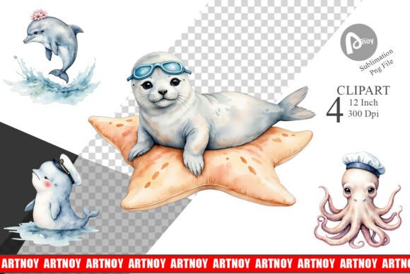 Download Seaside Critter Friends Clipart - Clipart Collection