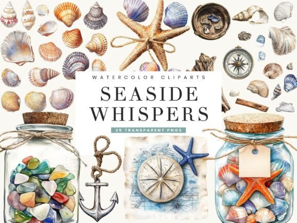 Download Watercolor Seaside Whispers Clipart - Clipart Collection