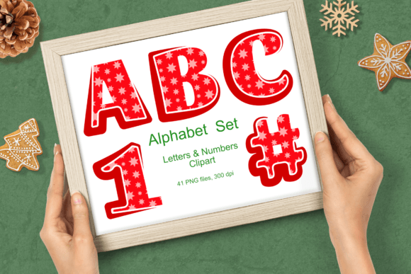 Download Red Xmas Stars Pattern Alphabet Clipart - Clipart Collection