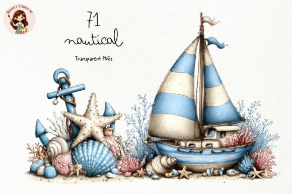Download Watercolor Nautical PNG Clipart Set - Clipart Collection