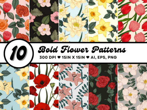 Download Bold Flower Patterns - Patterns Collection