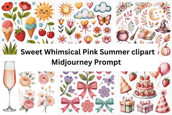 Download Sweet Whimsical Pink Summer Clipart - Clipart Collection