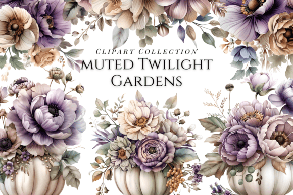 Download Watercolor Muted Twilight Fall Flowers - Fall flowers Collection