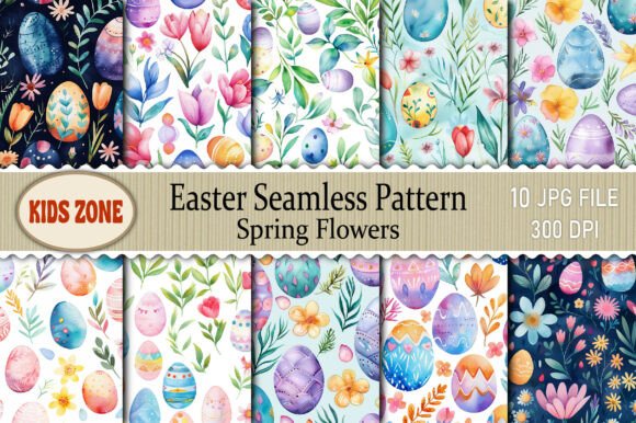 Download Easter Seamless Pattern Spring Flowers 2 - Easter seamless pattern Collection