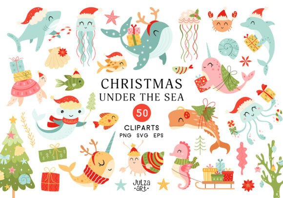 Download Christmas Sea Animal Clipart, Xmas Ocean - Clipart Collection
