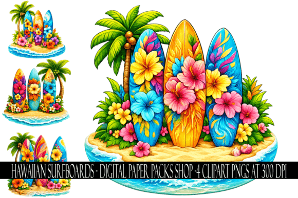 Download Hawaiian Surfboard Clipart - Clipart Collection