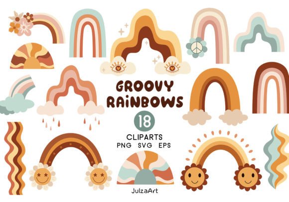 Download Rainbow Clipart, Retro Rainbow Svg Png - Clipart Collection