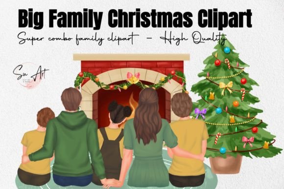 Download Big Christmas Family Clipart Xmas Bundle - Clipart Collection