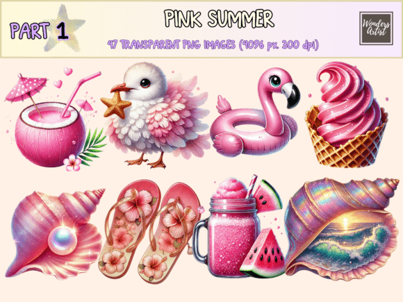 Download Pink Summer P1 Clipart - Clipart Collection