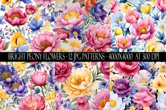 Download Bright Peony Flower Patterns - Patterns Collection