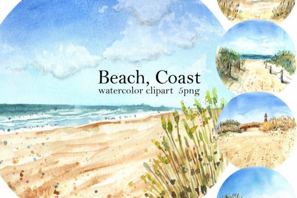 Download Watercolor Beach, Coast Clipart - Clipart Collection