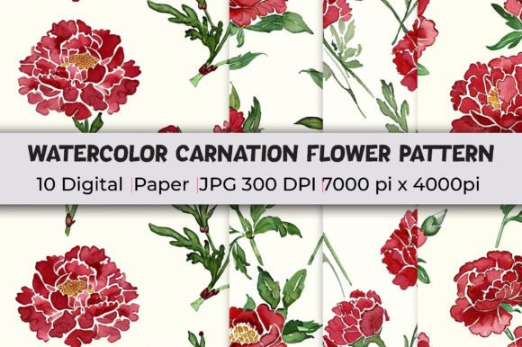 Download Carnation Flower Patterns Watercolor - Patterns Collection