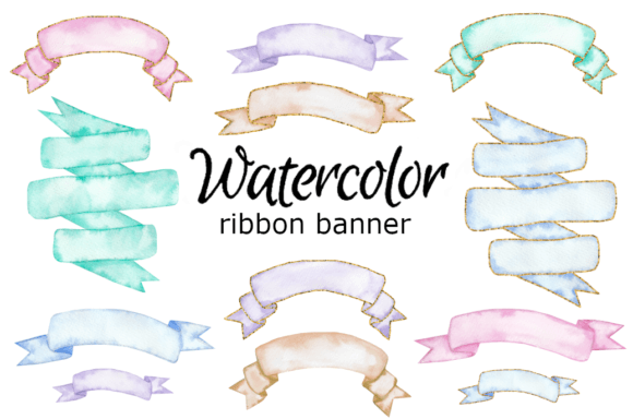 Download Watercolor Ribbon Banner Clipart - Clipart Collection