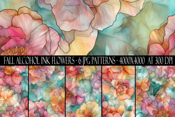 Download Fall Alcohol Ink Flower Patterns - Patterns Collection