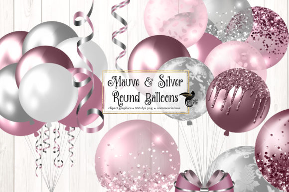 Download Mauve and Silver Round Balloons Clipart - Clipart Collection