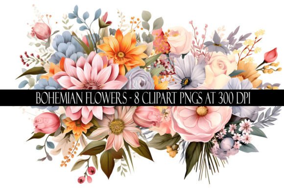 Download Bohemian Flower Clipart - Clipart Collection
