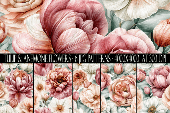 Download Tulip and Anemone Flower Patterns - Patterns Collection