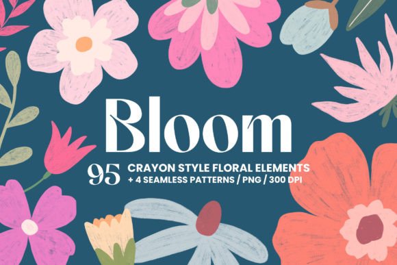 Download Bloom - Crayon Pencil Hand Drawn Flowers - Hand drawn flowers Collection