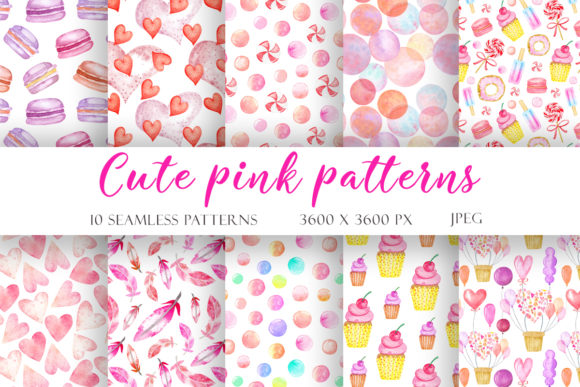 Download Watercolor Seamless Patterns Valentine's - Patterns Collection