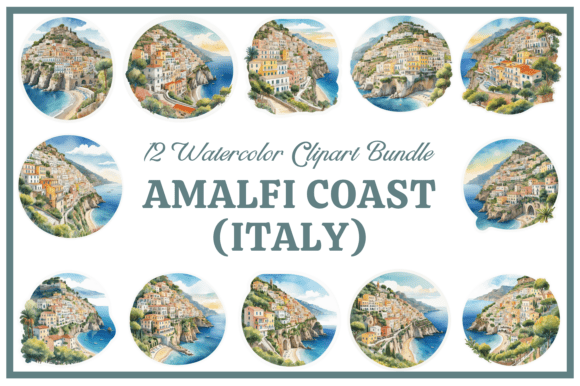 Download Amalfi Coast Watercolor Clipart Bundle - Clipart Collection