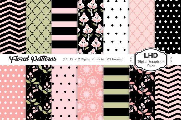 Download Floral Pink and Black Patterns - Patterns Collection