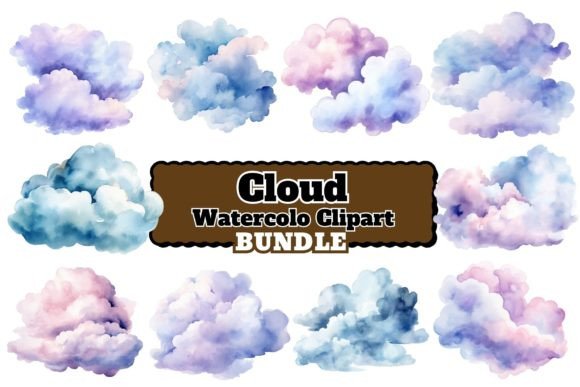 Download Watercolor Clouds PNG Clipart Bundle - Clipart Collection
