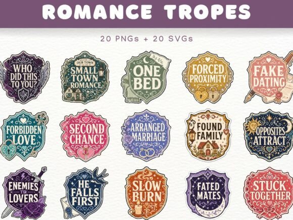 Download Romance Tropes Badge Clipart Bookish PNG - Clipart Collection