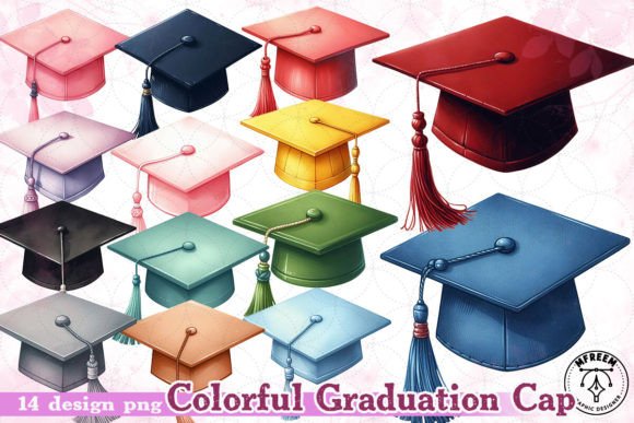 Download Colorful Graduation Cap Clipart PNG - Clipart Collection