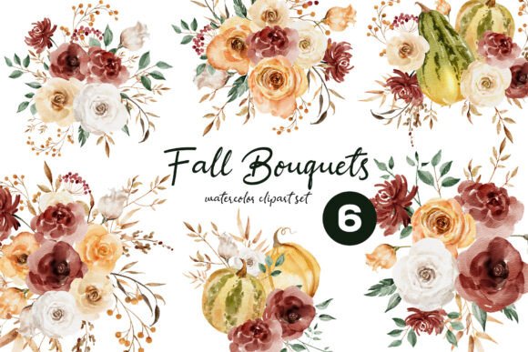 Download Watercolor Bouquets Fall Flowers Clipart - Clipart Collection