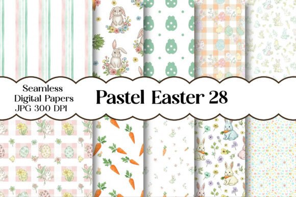 Download Pastel Easter Seamless Pattern Bundle - Easter seamless pattern Collection