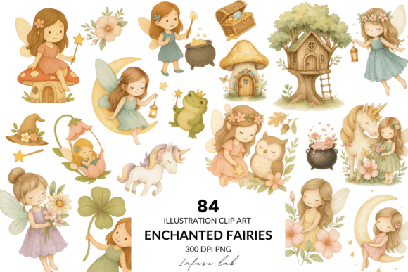 Download 84 Enchanted Fairies PNG 300 DPI Clipart - Clipart Collection