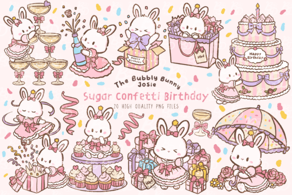 Download Kawaii Bunny Sugar Confetti Clipart - Clipart Collection