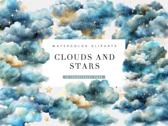 Download Clouds and Stars Clipart Bundle - Clipart Collection