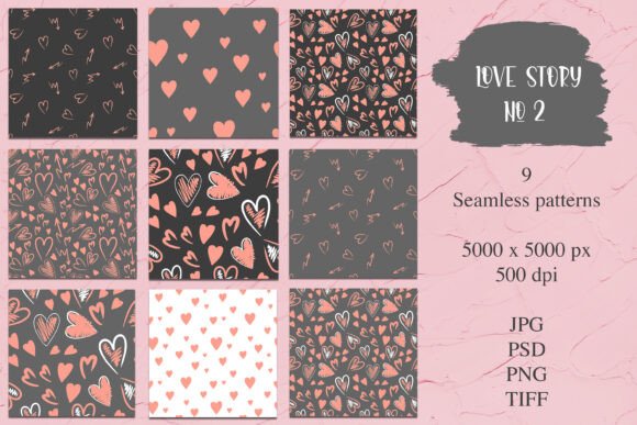 Download Seamless Patterns Valentine’s Day - Patterns Collection