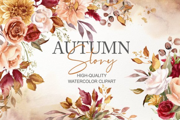 Download Autumn Flowers Watercolor Clipart PNG - Clipart Collection