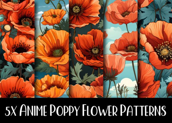 Download Anime Poppy Flower Patterns Collection - Patterns Collection