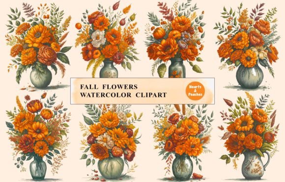 Download Fall Flowers, Watercolor Clipart Bundle - Clipart Collection