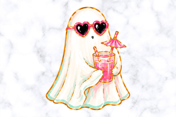 Download Pink Summer Ghost Cocktail Clipart - Clipart Collection