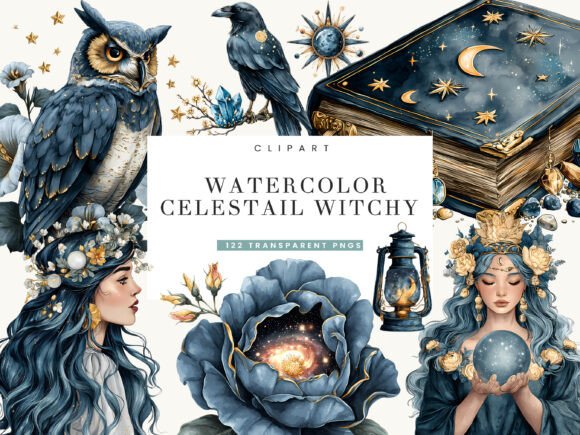 Download Watercolor Celestial Witchy Clipart - Clipart Collection