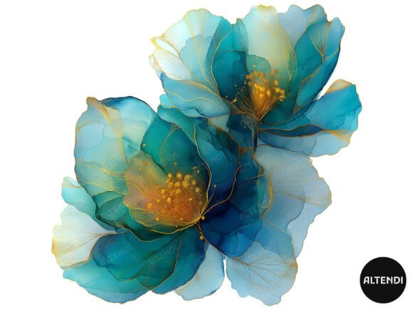 Download Abstract Turquoise Flower Clipart - Clipart Collection