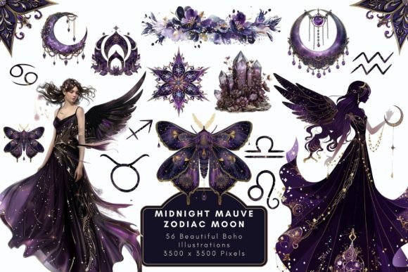 Download Midnight Mauve Zodiac Clipart - Clipart Collection
