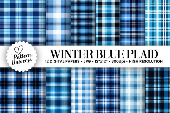 Download Winter Blue Plaid Seamless Patterns - Premium Resources