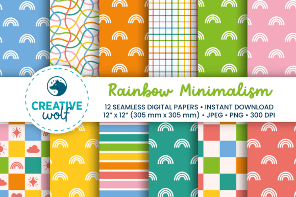 Download Rainbow Minimalism - Seamless Patterns - Patterns Collection